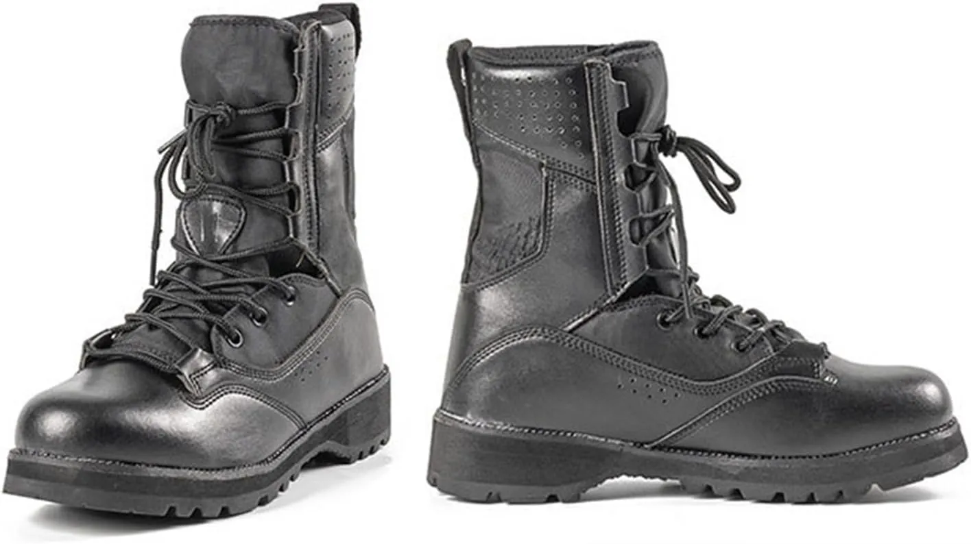 Wygwlg Men's Combat Hiking Boots, Mens Lightweight Durable Lace up Waterproof Breathable Tactical Security Boot, Fashion Desert Combat Army Combat Boots, for Camping Hiking Work Combat