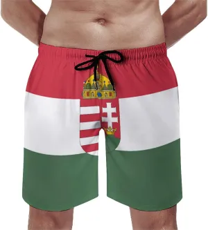 Zakqeik Men's Summer Guyana Flag Map Swim Trunks Quick Dry Surf Boardshorts Bathing Suit Shorts with Pockets