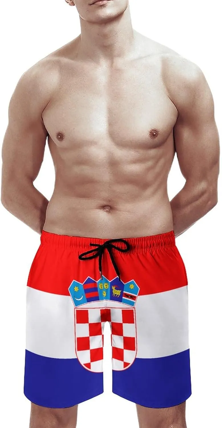 Zakqeik Men's Summer Missouri State Flag Swim Trunks Quick Dry Surf Boardshorts Bathing Suit Shorts with Pockets