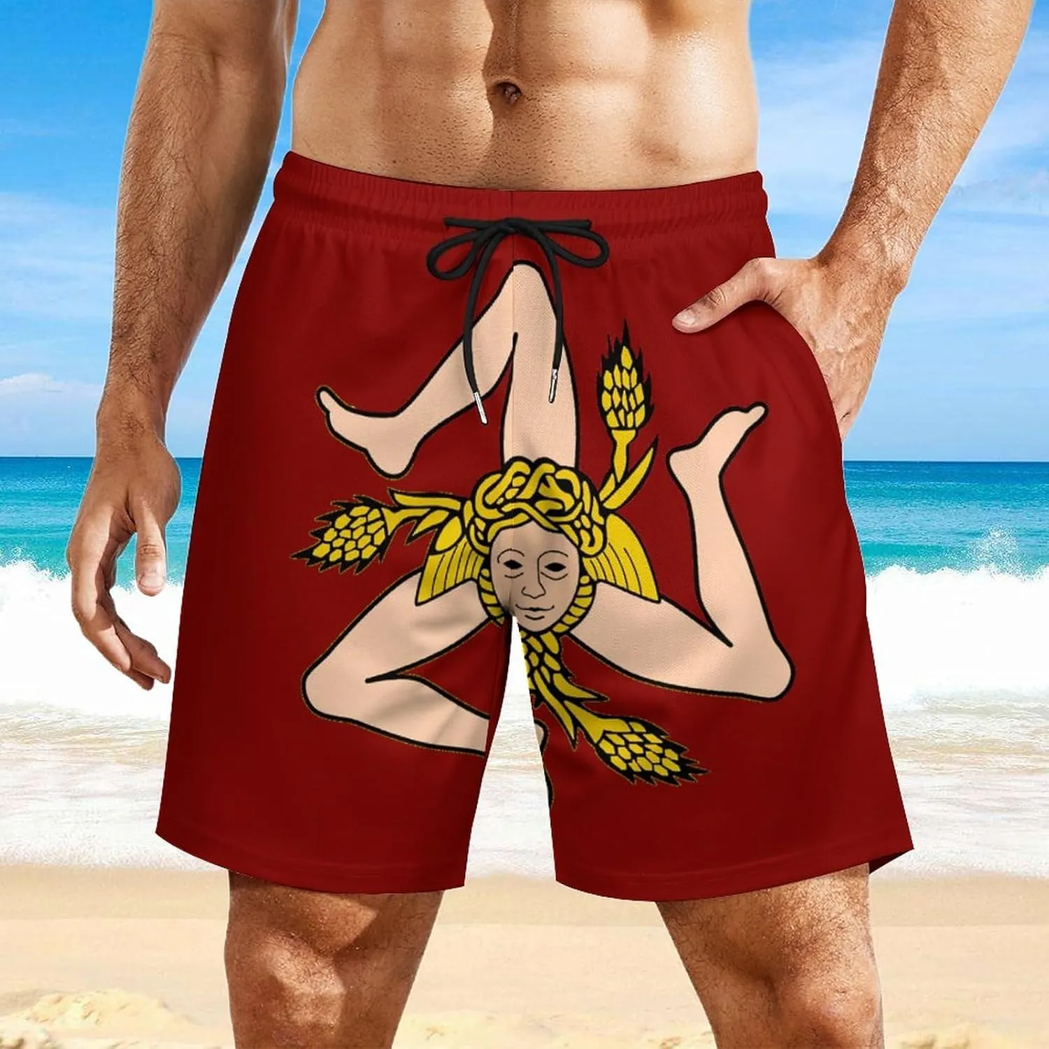 Zakqeik Men's Summer Texas Flag Swim Trunks Quick Dry Surf Boardshorts Bathing Suit Shorts with Pockets