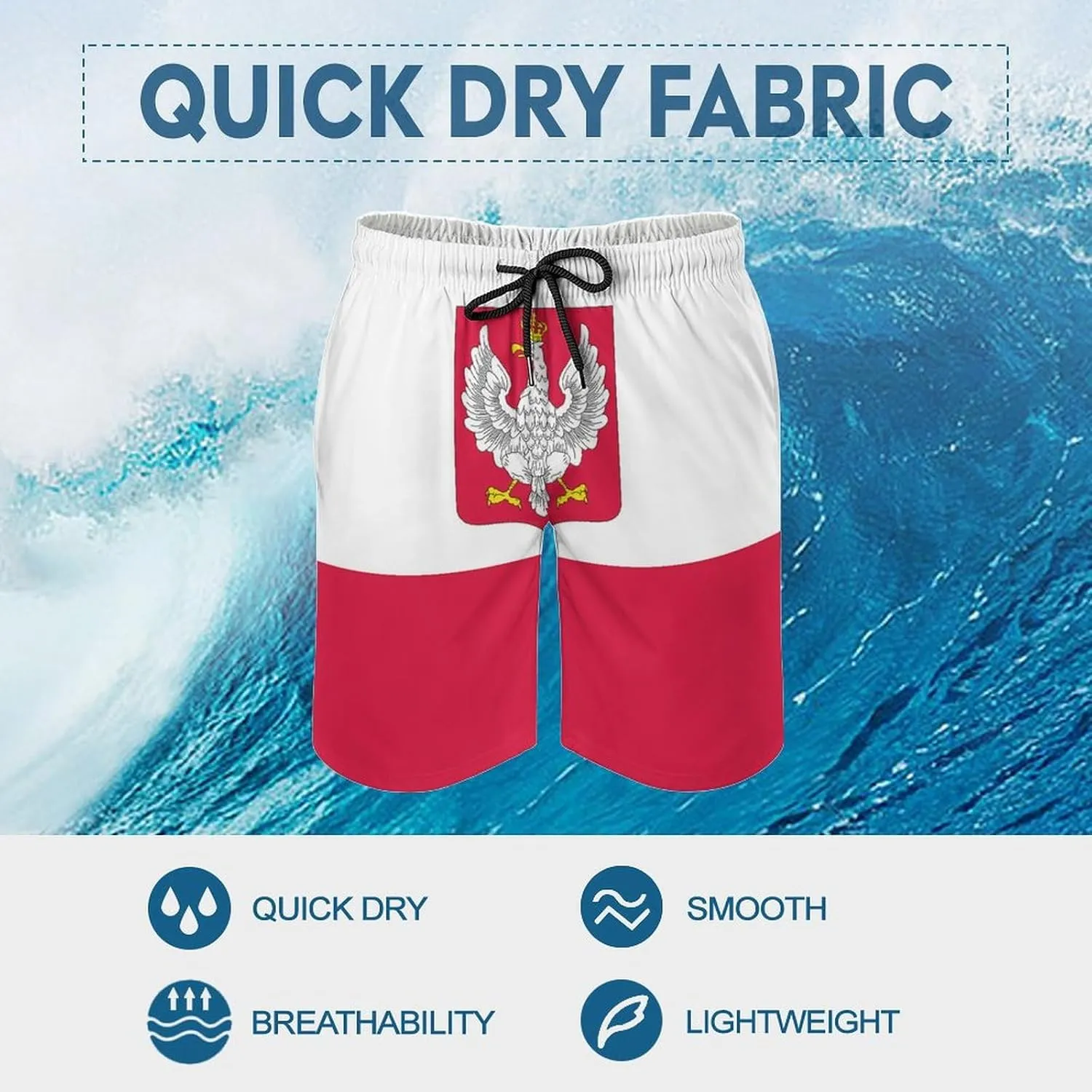 Zakqeik Slovakia Flag Mens Swim Trunks Quick Dry Swim Shorts with Pockets Funny Beach Shorts