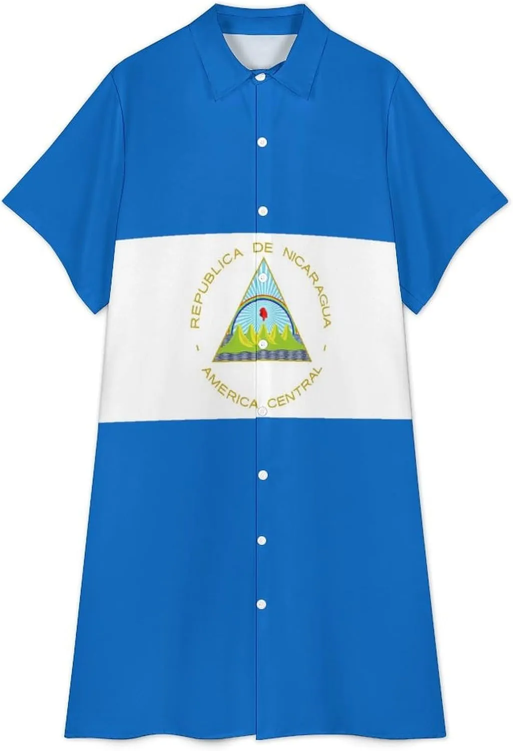 Zakqeik Ukraine Flag Womens Button Down Shirt Dress Summer Loose Short Sleeve Shift Dresses with Pockets