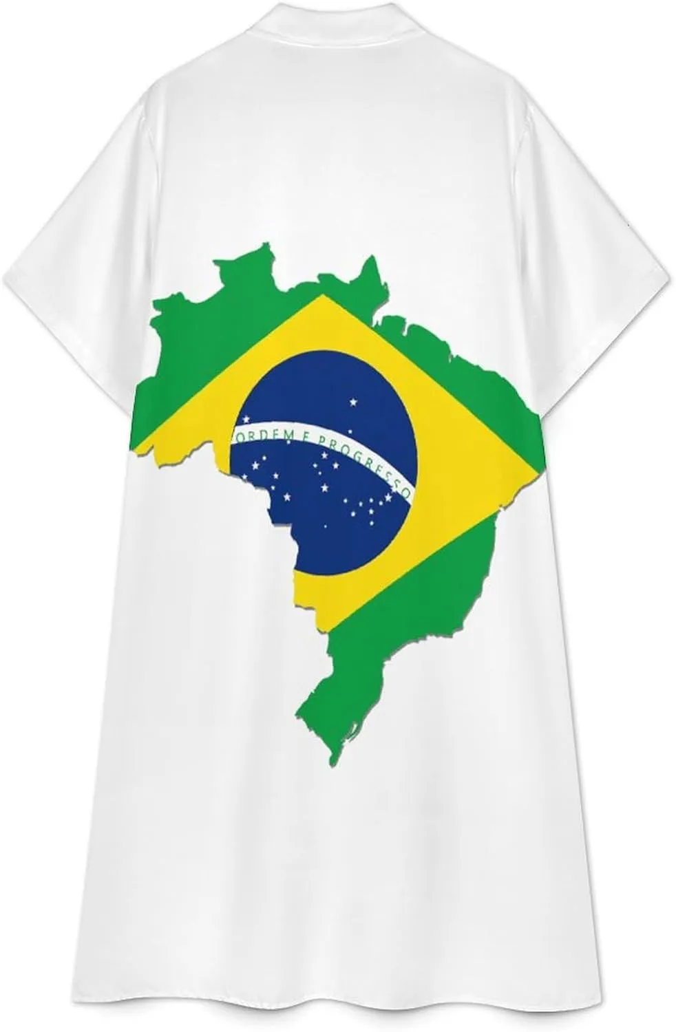 Zakqeik Women's Honduras Flag Shirt Dress Collar V-Neck Button Down Loose Short Sleeve Long Dresses